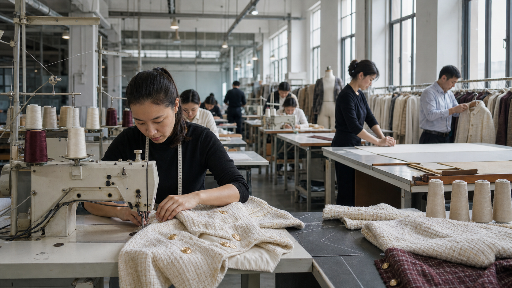 Womenswear production workflow in China