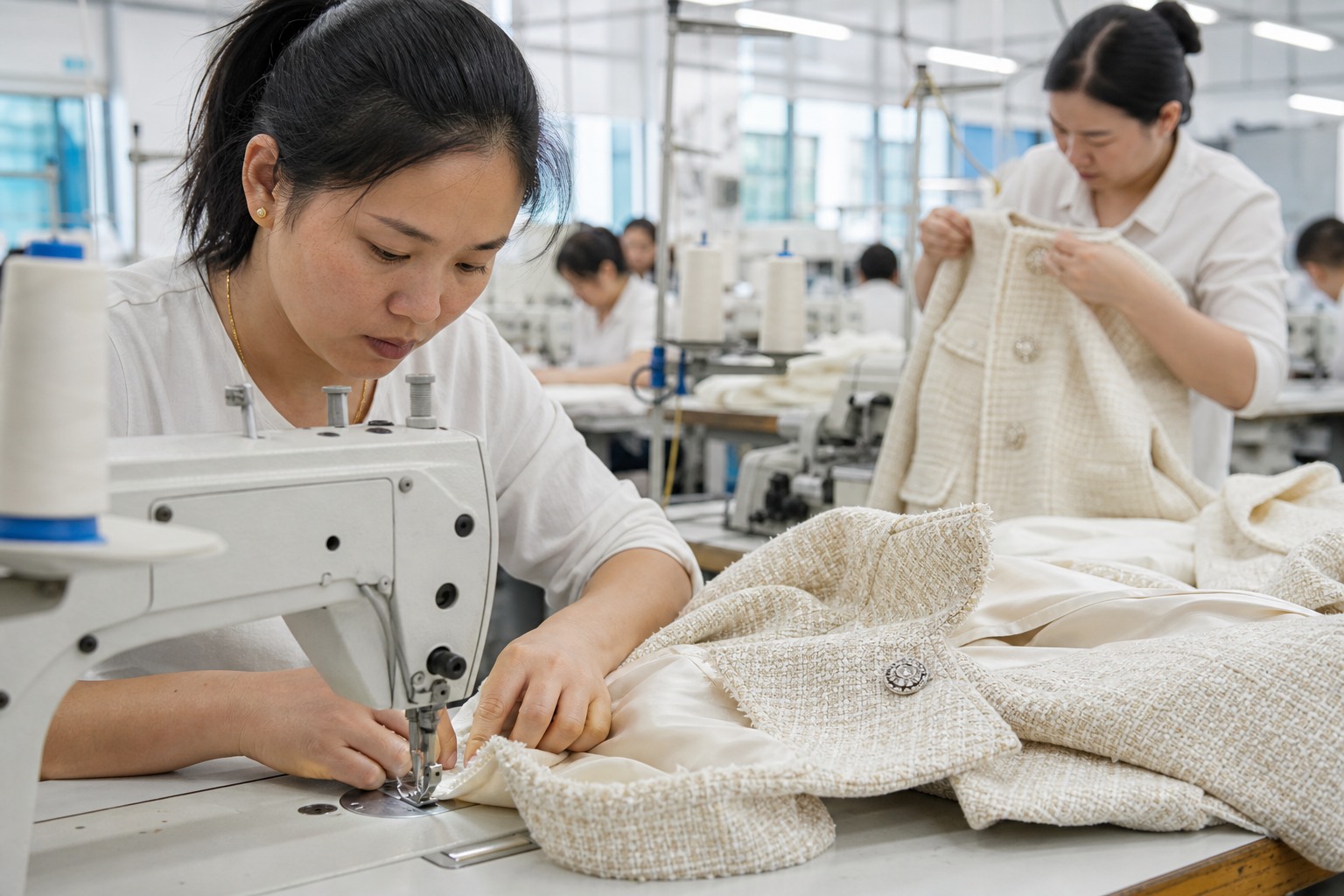Garment construction and quality-control workflow
